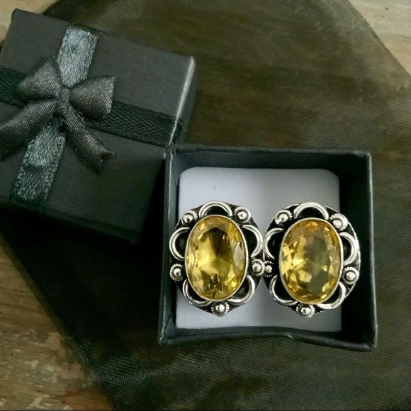 Hand Crafted Other - Citrine Silver Cuff Links